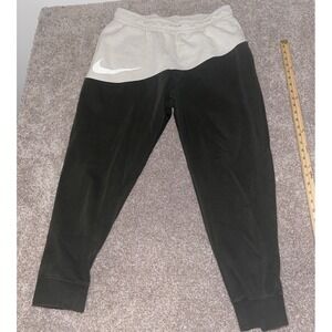 Nike Dri Fit Fleece Joggers Pockets Mens XXL Green/white Swoosh Logo Active Gym